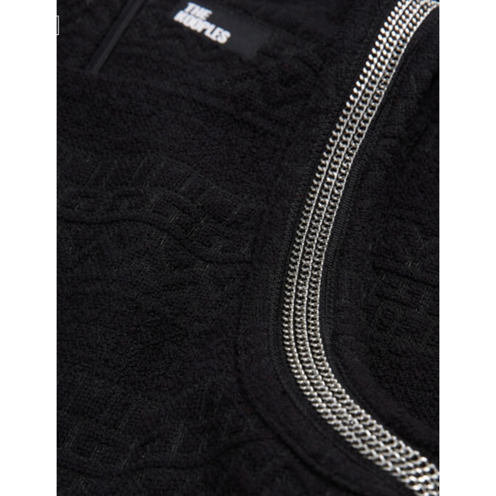 NWT Women's The Kooples Black Silver Chain Trim Mini Dress size 2 us 6 - Picture 5 of 6